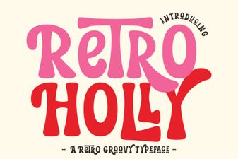 Retro Holly Fonts for Holiday Design Projects